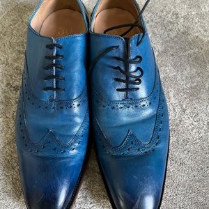 3D M Lifestyle Blue Leather Loafers with lace up size 10-10.5